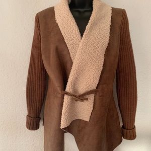 🐻Sam Edelman women’s faux leather and sheep skin brown jacket